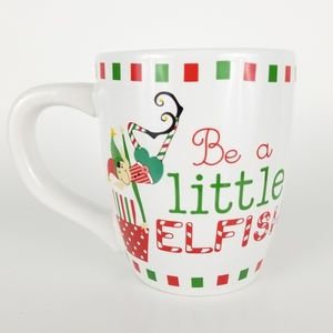 "Be A Little Elfish" large Christmas holiday coffee hot cocoa chocolate mug